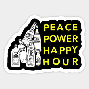 Peace Power Happy Hour, Funny Moms, Drinking, happy Hour, Day Drinking, Gifts, 2023, 2024 Sticker